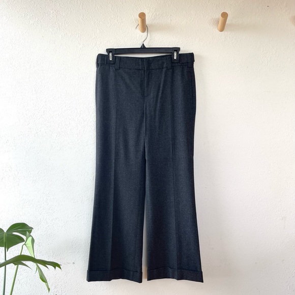 VINTAGE Vince Virgin Wool Blend Wide Leg LowRise Salt & Pepper Trousers - Picture 3 of 10